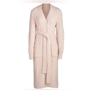 Skims cozy blush pink knit long robe